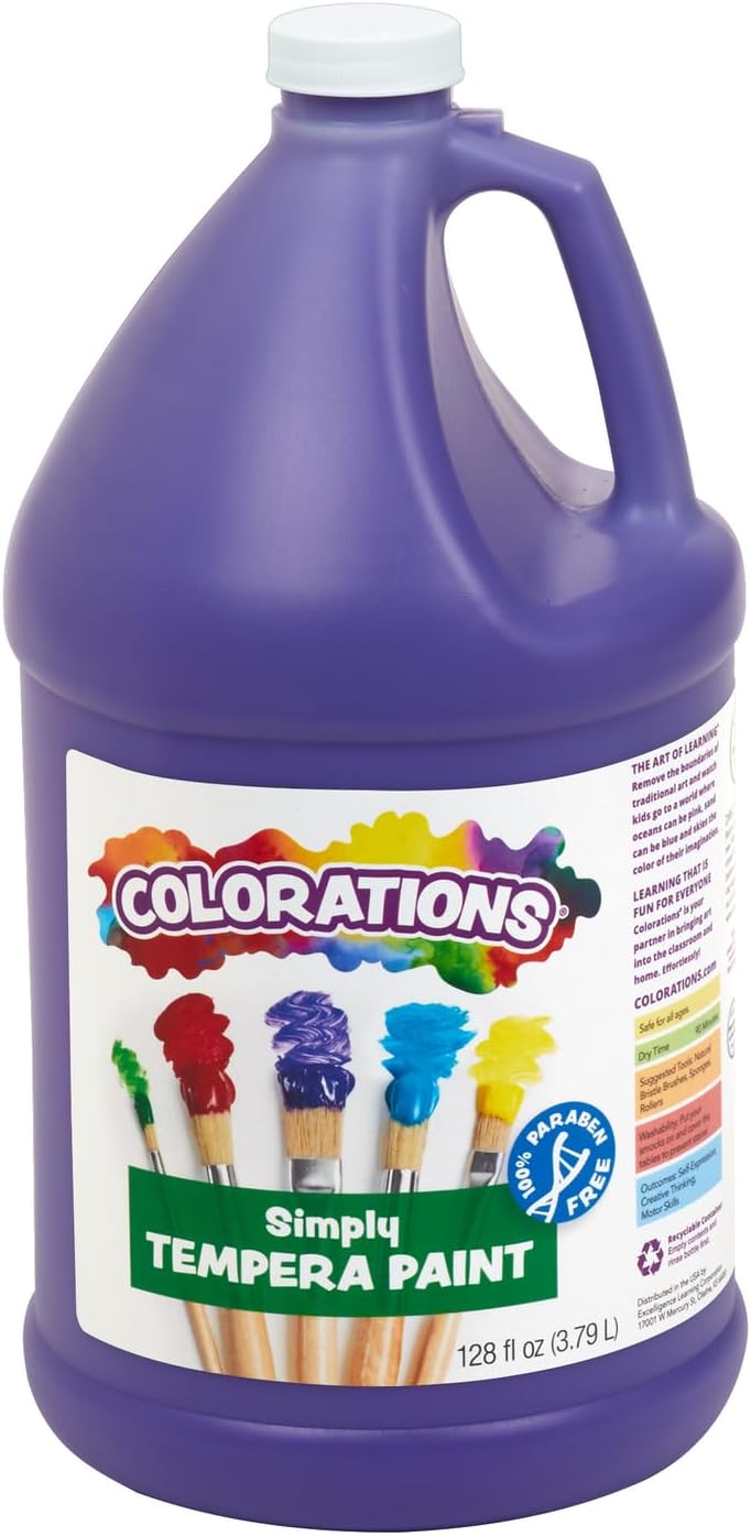 Colorations paraben-free orange tempera paint for kids, 1 gallon container - view 6
