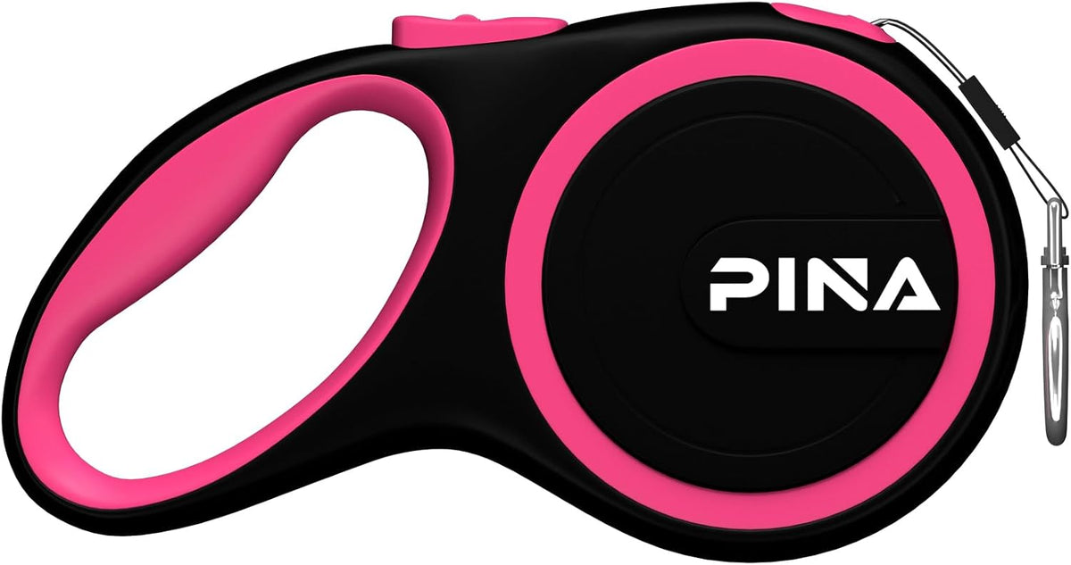Retractable Dog Leash, 26ft Dog Leash for Small Medium Large Dogs Up to 110lbs, 360° Tangle-Free - 10 ft / Black Pink