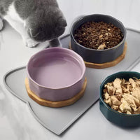 Cat Food Mat, Silicone Non Slip Dog Bowl Mat Waterproof Cat Feeding Mat Stop Food Spills and Water - Sage Green / 24"L x 14"W - image 3