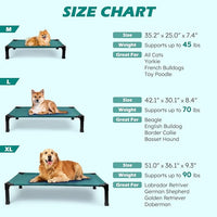 Heeyoo Elevated Dog Bed, Cooling Raised Pet Cot with Chew Proof Washable Breathable Mesh and Metal Frame, Portable Dog Cot Bed with No-Slip Feet for Outdoor or Indoor Use