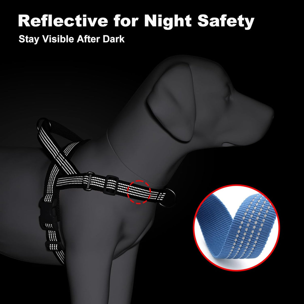 No Pull Dog Harness with Handle - Blue / M - image 4