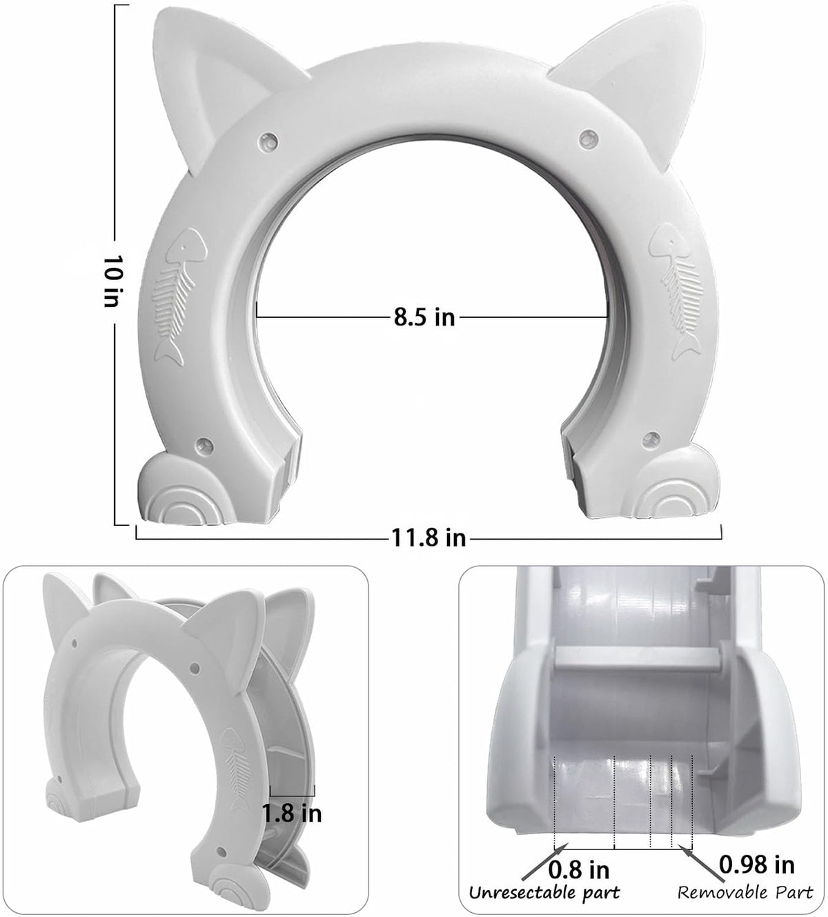 Fhiny Cat Door Interior Door - XL: 8.5" dia / White - image 3