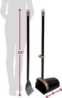 Arm & Hammer Dog Pooper Scooper Swivel Bin & Rake, Poop Scoop for Dogs, Black (2 Heavy Duty Scented Waste Bags Included)