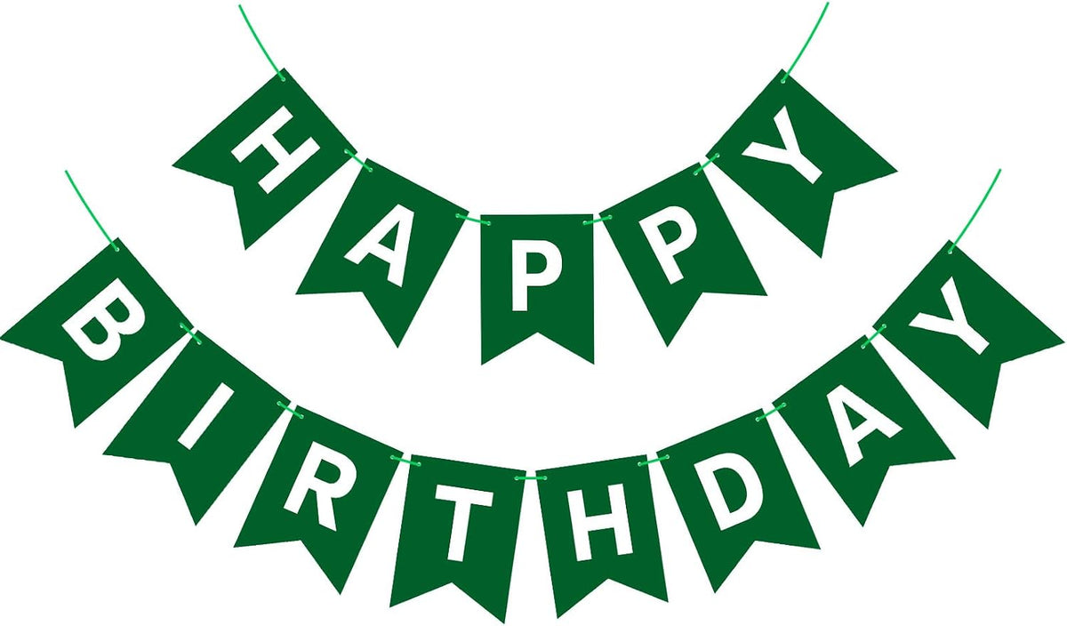 Orange Happy Birthday Banner Birthday Sign for Backdrop Happy - Green