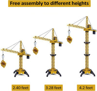 KNACKTOYZ 6 channel remote control tower crane toy with LED lights, adjustable to 50.4 inches - view 2