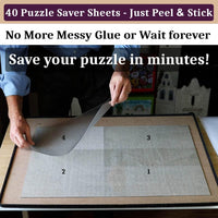 Puzzle Glue Sheets Clear Extra Large Puzzle Saver Peel and Stick - 40 Sheets - image 2