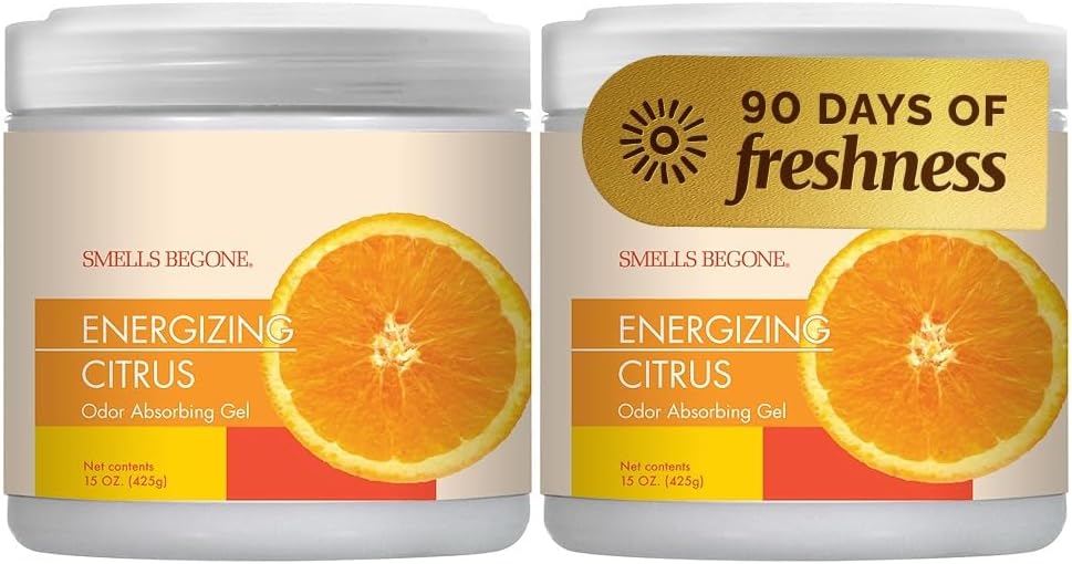 SMELLS BEGONE 15oz Gel Odor Eliminator - Citrus / 15 Ounce (Pack of 2)