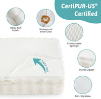 COZY KISS Orthopedic Large Dog Bed, Washable Pet Bed – Essentials for Dogs - L (36x27x6.5 inch) / Beige - image 3