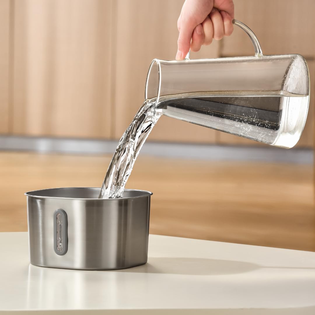KittySpout 4L stainless steel cat water fountain with water level window - view 4