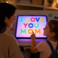 Odoorgames 78 translucent lowercase letters in 6 colors glowing on a light table - view 14