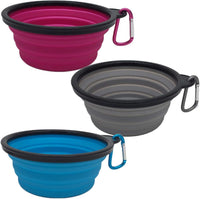 Collapsible Silicone Bowls 3 Pack with Color Matched Carabiner Clips - image 3