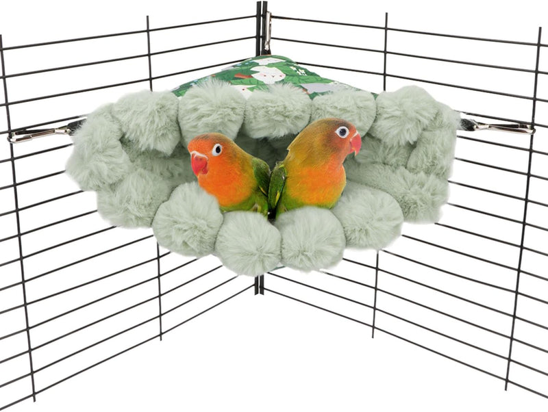Wontee Bird Nest House Winter Warm Hanging Hammock Bird Bed Snuggle - Medium / Green