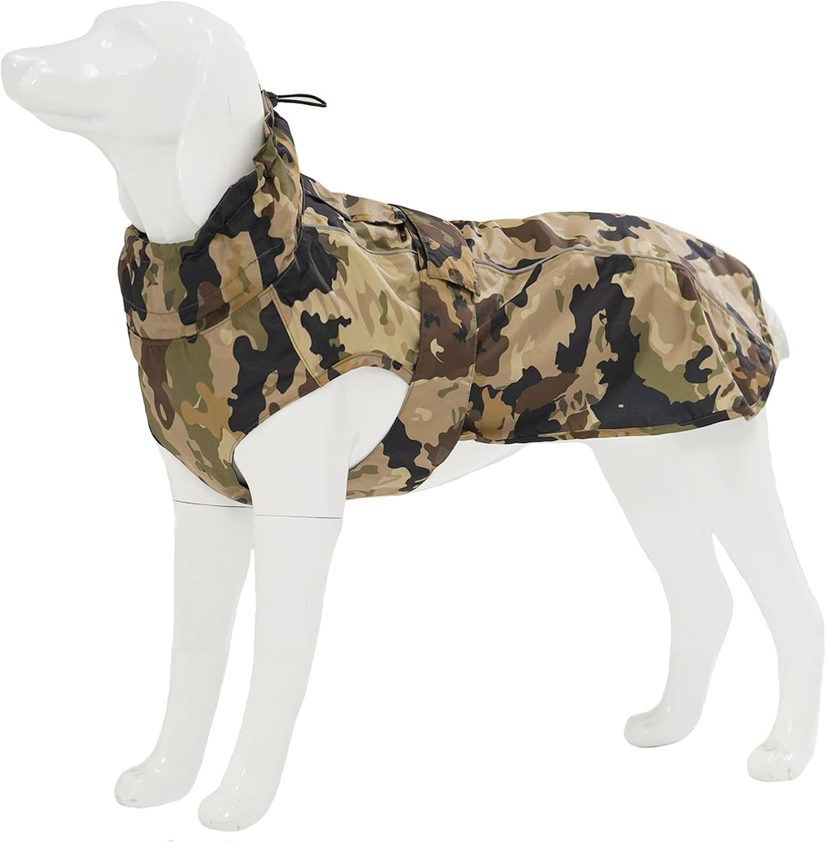Waterproof Dog Raincoat with Reflective Strip - X-Large / Camo