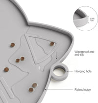 Coomazy Cat Food & Water Mat Thicker Non-Slip Silicone Mat - Gray / 17.7''L x 10''W - image 3
