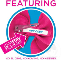 Wee Ones medium smoke blue girls grosgrain hair bow with scalloped edges and no slip clip - view 23
