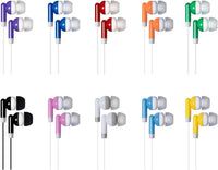 Wjjitan kids bulk earbuds, wired 3.5mm earphones in ten mixed colors - view 3