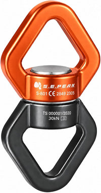 S.E.PEAK black anodized aluminum 35kN swing swivel with 360 degree rotation