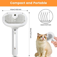 3 in 1 Cat Steam Brush, Pet Steam Brush for Cat Dog Long Short Haired, Pet Spray Hair Removal Comb for Small Animals Shedding & Grooming, Water Mist Spray Brushes with Release Button(White)