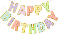 Pre-Strung Happy Birthday Banner - Macaron