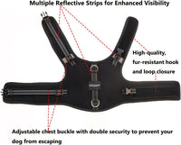 Mini Dachshund Harness, No Armpit Rub, Escape Proof, Reflective - Black / L: Chest 53-63cm (21"-25") - image 2