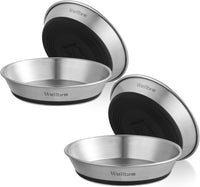 Cat Bowls, 304 Stainless Steel Non-Slip Wide Shallow - 4 Non-slip Bowls
