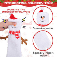 Christmas Dog Toys, Durable Crutch Bone Rope Toys 4 Pack - Elk & Hedgehog & Snowman - image 4