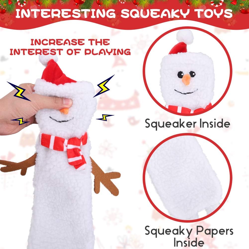 Christmas Dog Toys, Durable Crutch Bone Rope Toys 4 Pack - Elk & Hedgehog & Snowman - image 4