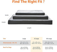 Amazon Basics Dog Bed with Cooling Gel Memory Foam, Pressure-Relief Support for Dogs up to 90lbs, Non-Slip Bottom, Machine Washable Cover, Extra Large Sized (41" x 29"), Grey