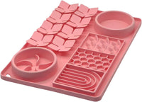 Slow Feeder Bowl, Silicone Lick Mat with Suction Cups for Dog Cat, Snuffle Mat for Pet Smell - Pink / Honeycomb 4in1