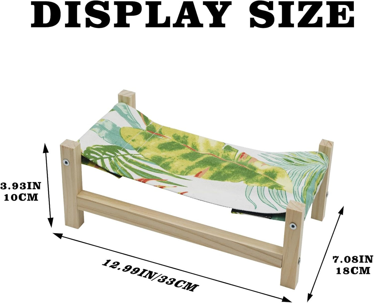 Bearded Dragon Bed, Wooden Reptile Sleeping Hammock - Large / Green 2 - image 3
