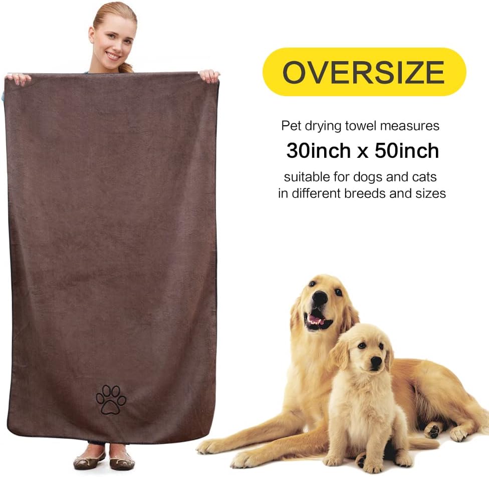 KinHwa Dog Towels for Drying Dogs - 30inchx50inch / Brown - image 2