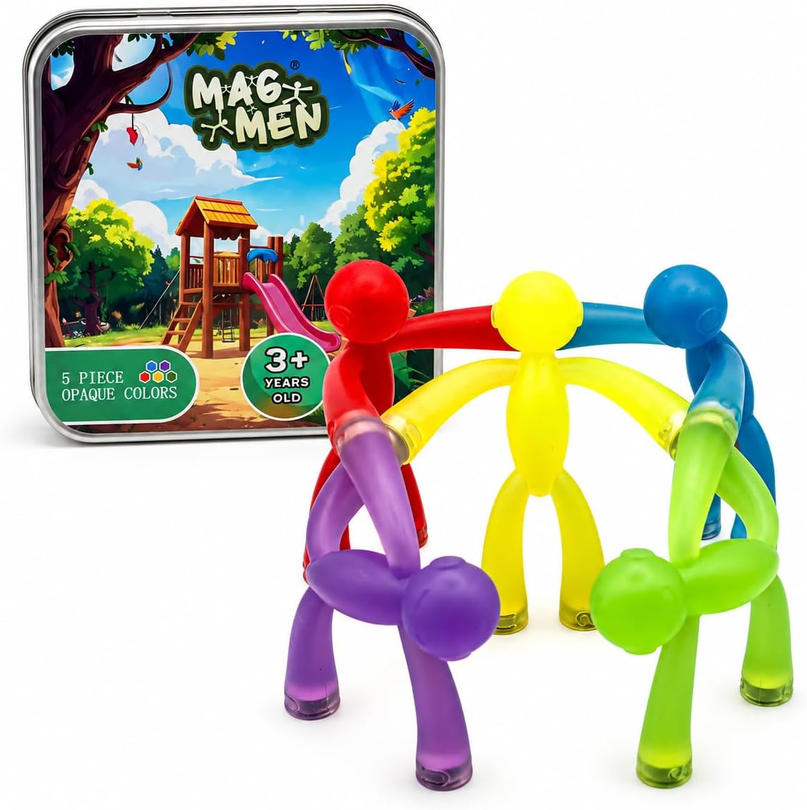 MAGMEN X3 Magnetic People Figures, 10 Pc Enhanced Grip Upgrade - 5 Piece Opaque