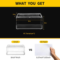 【No Assembly】 Reptile Tank Enclosure with Magnetic Button.16" * 10" * - 8" * 6" * 4" - image 2