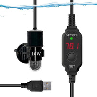 USB 10W Mini Submersible Aquarium Heater Adjustable Fish Tank Heater – Essentials for Fish - 10 Watts(USB)
