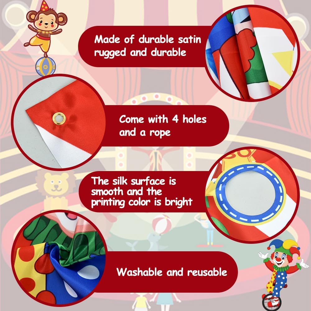TONIFUL carnival toss game banner with 6 holes and 4 colored bean bags - view 3
