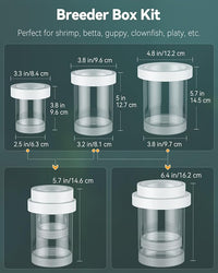 Pawfly Breeder Box for Fish Tank, Aquarium Fish Breeding Box, Floating Guppy Breeder Box, Baby Fish Separator for Aquarium, Plastic Hatchery Incubator Isolation Box for Shrimp Betta Clownfish, Medium