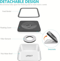 UPSKY No Spill Pet Water Bowl - Grey / 70oz - image 2