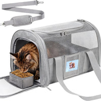 Soft Cat Carrier, Small Dog Bag Soft-Sided Cat Carriers - Gray / 13.0"L x 13.0"W x 20.0"H