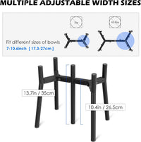 SHAINFUN Adjustable Metal Raised Stand for Large & XL Breeds - Black-HL2 / Height: 13.7", Width: 7-10.6" - image 3