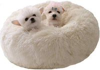 Cat Bed for Indoor Cats, Mini Plush Self Warming Kitten Bed - Medium 24'' / White
