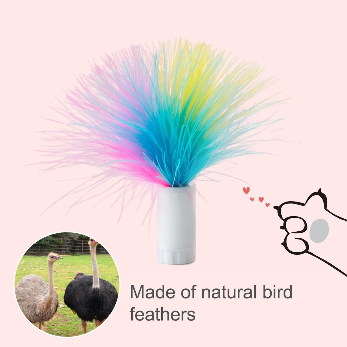 ORSDA Cat Laser Toy, 2-in-1 Interactive Automatic Motion Activated Moving 8 Holes Whack A Mole - Various Refills Feathers (12 Count) - image 4