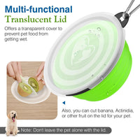 Pawaboo Collapsible Travel Dog Bowls 2 Pack with Lids&Carabiners - 450ml(Pack of 2) / Blue + Green - image 2