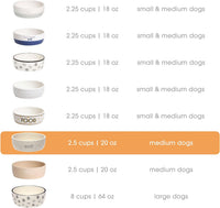 Pearhead Ceramic Dog Bowl, Woof Speckled Pet Food & Water Dish - Speckled Woof Bowl / Medium - image 3