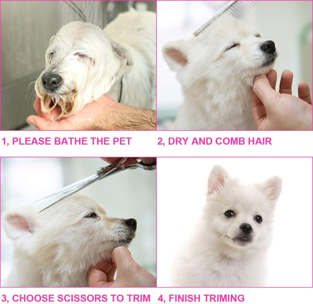 TINMARDA Dog Grooming Kit - Pink / 4 Piece - image 4