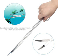 Aquarium Aquascape Tools Kit 15in, 4 in 1 Anti-Rust Aquatic Plant Aquascaping Tool Stainless Steel Tweezers Scissor Spatula for Aquarium Tank Clean Fish Tank Aquascape Accessories Set(Silver)