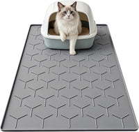 Silicone Cat Litter Mat 34×22 inch, Easy to Clean, Gray – Daily Care for Cats - 34" X 22" / Dark Gray