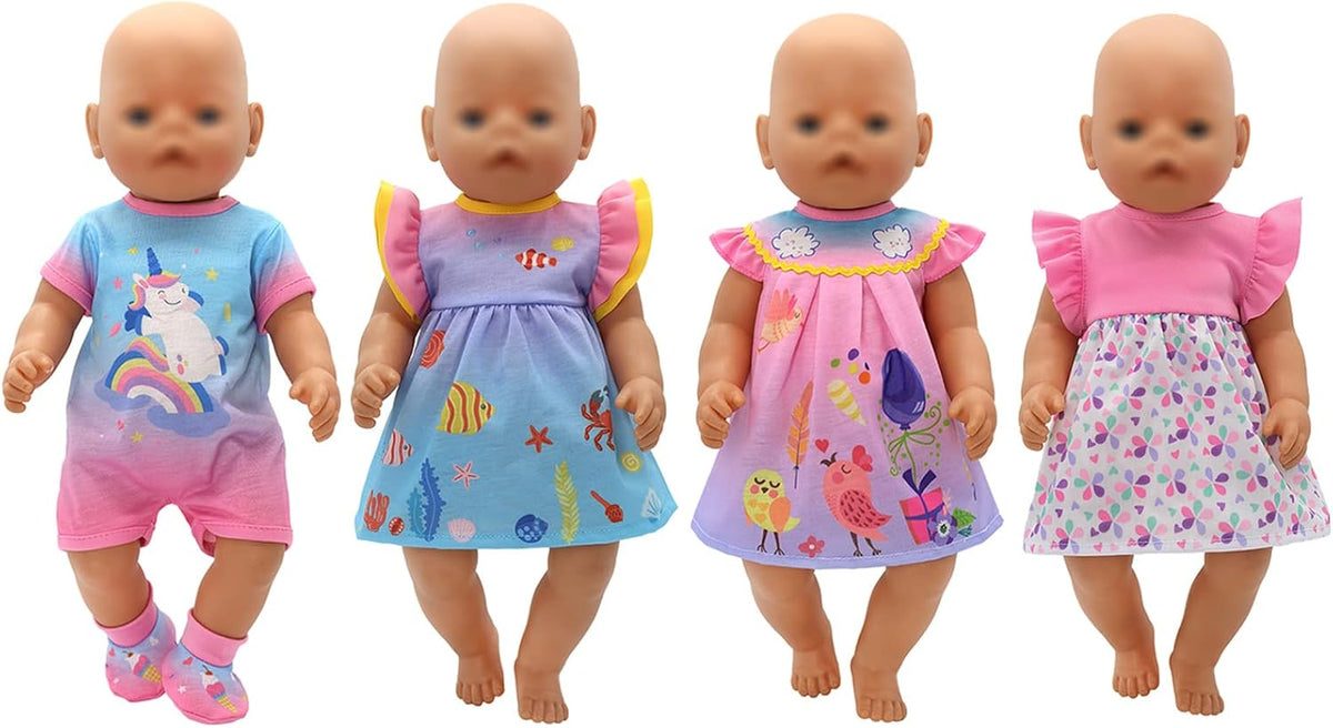 OTMOON 4 pack doll clothes, dress outfits for 13-16 inch dolls - view 2