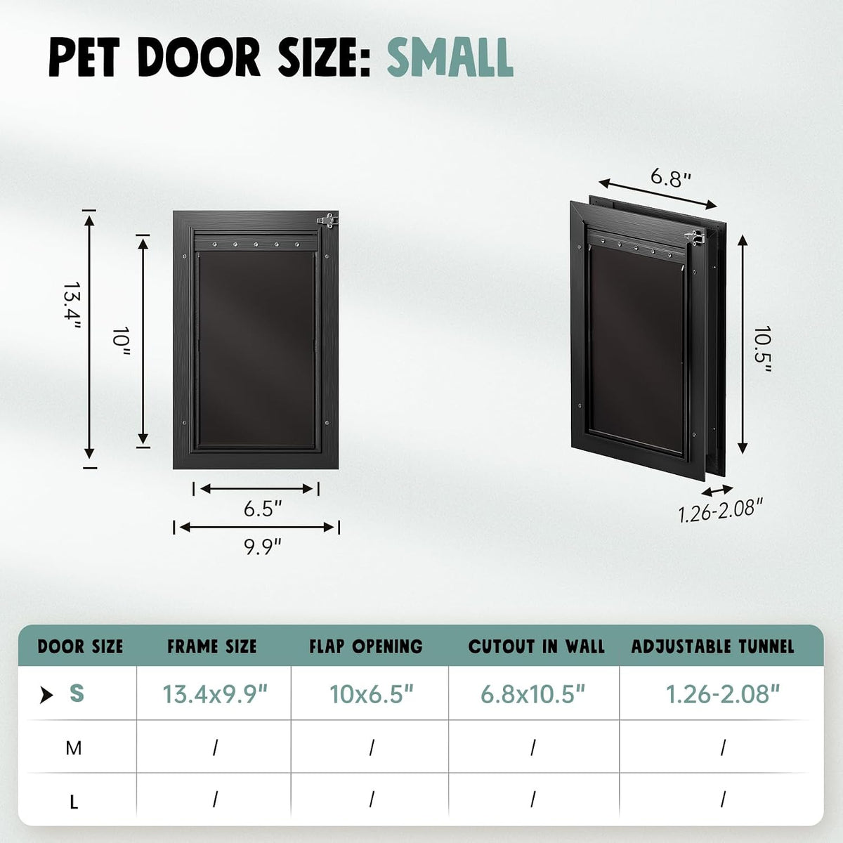 All Aluminum 3 Flaps Insulated Dog Door for Door – Essentials for Dogs - Small - image 4