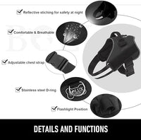 Bolux Dog Harness, No-Pull Reflective Dog Vest, Breathable Adjustable Pet Harness with Handle for Outdoor Walking - No More Pulling, Tugging or Choking (Black, L)