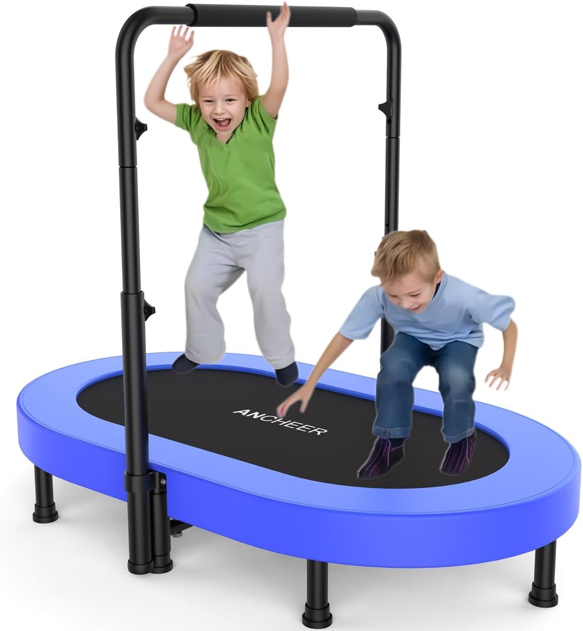 ANCHEER 56" Double Mini Trampoline for Kids - Blue Pro